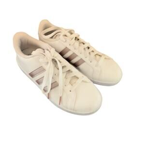 Size 8 - Adidas CloudFoam Advantage White Grey/Pinkish Metallic lll